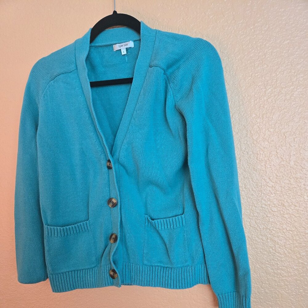 Tyler Boe Green Knit Cardigan Sweater